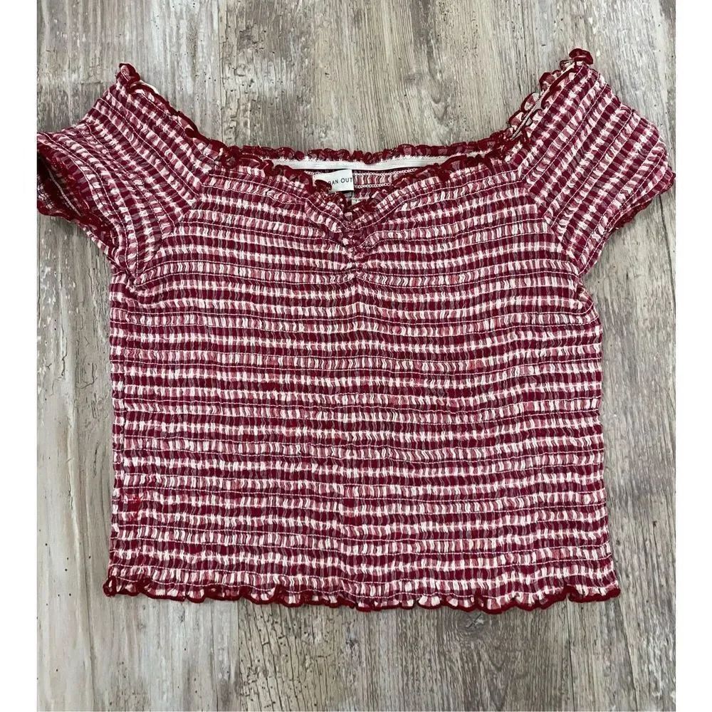 Urban Outfitters Ruched Burgundy Crop Top Size Medium
